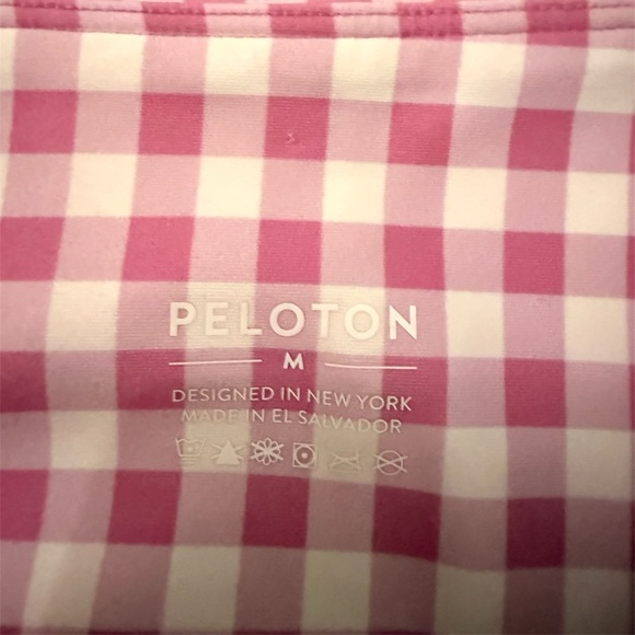 Peloton Women’s High Waisted Pink and White Gingham Leggings Size Medium - Picture 4 of 5